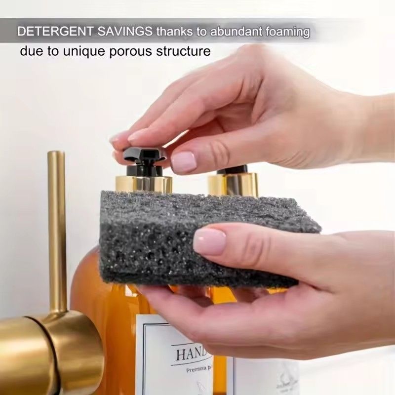 4PCS Black Seaweed Sponge Dishwashing and Cleaning Utensils Durable Dishwashing and Brushing Utensils for Household Use