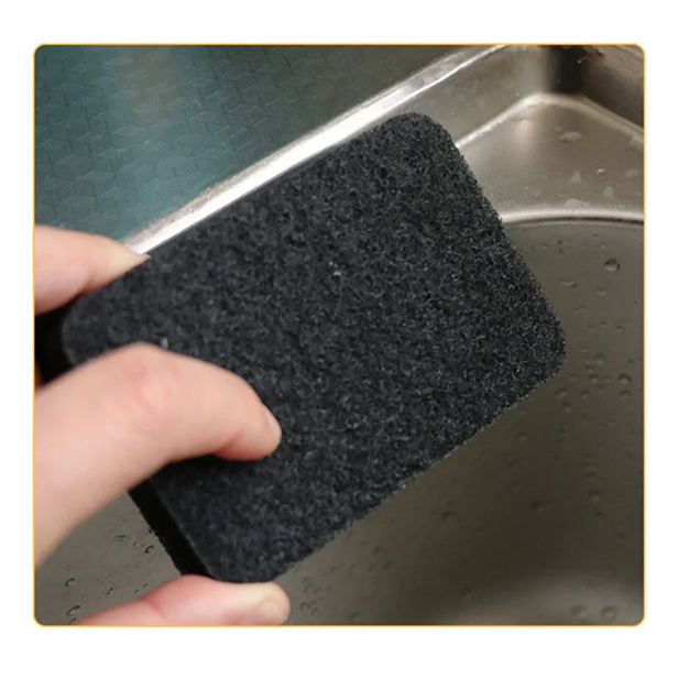 4PCS Black Seaweed Sponge Dishwashing and Cleaning Utensils Durable Dishwashing and Brushing Utensils for Household Use