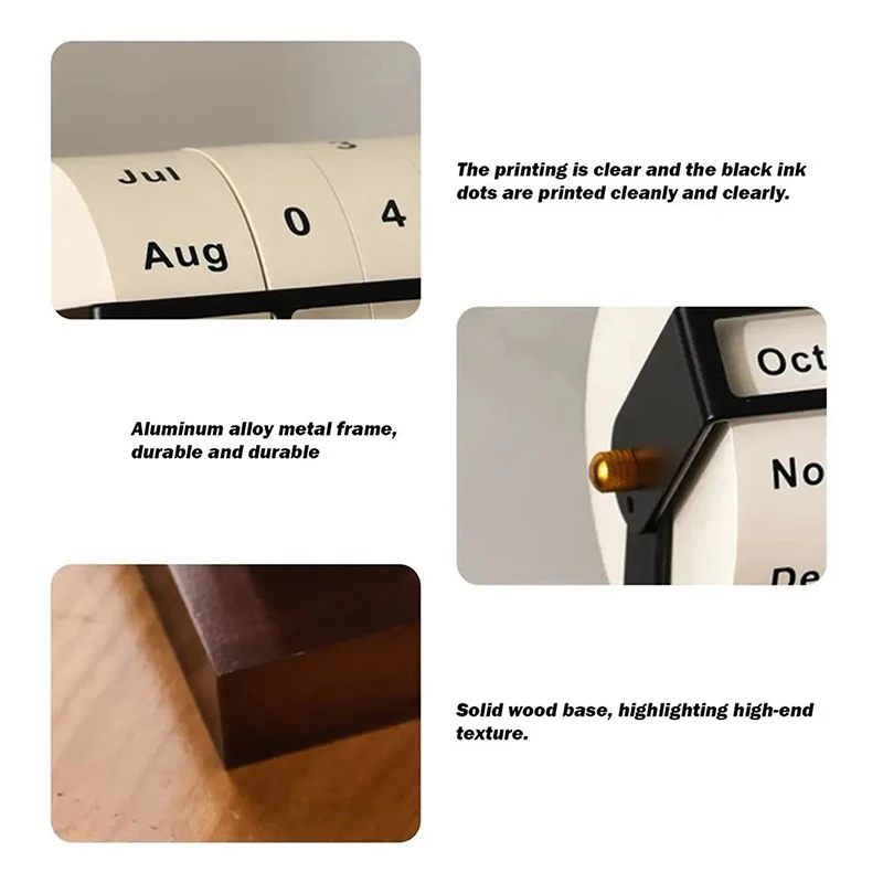 1PC  Wheel Perpetual Calendar Large Rotating Desk Calendar Desktop Ornaments Desk Calendar Perpetual Calendar Countdown