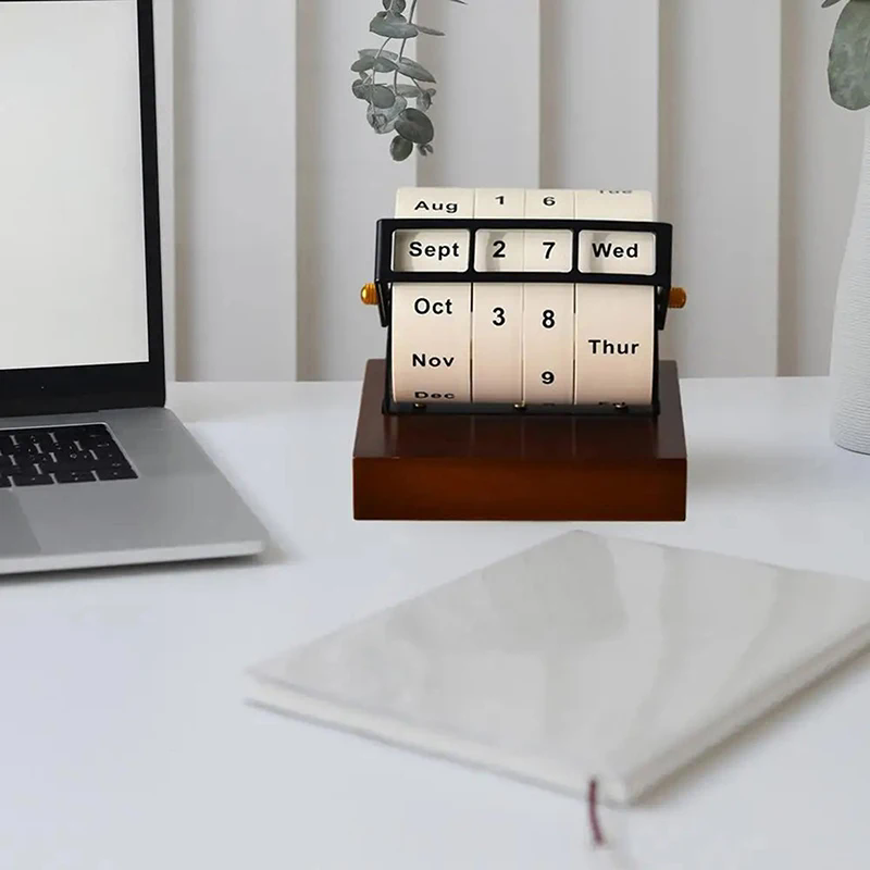 1PC  Wheel Perpetual Calendar Large Rotating Desk Calendar Desktop Ornaments Desk Calendar Perpetual Calendar Countdown