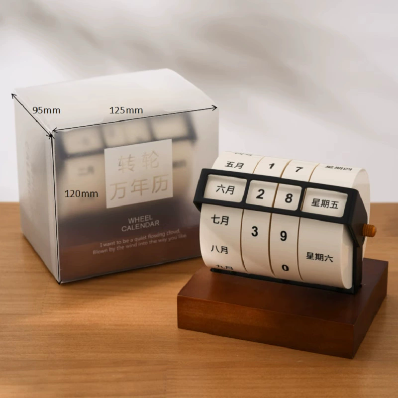 1PC  Wheel Perpetual Calendar Large Rotating Desk Calendar Desktop Ornaments Desk Calendar Perpetual Calendar Countdown