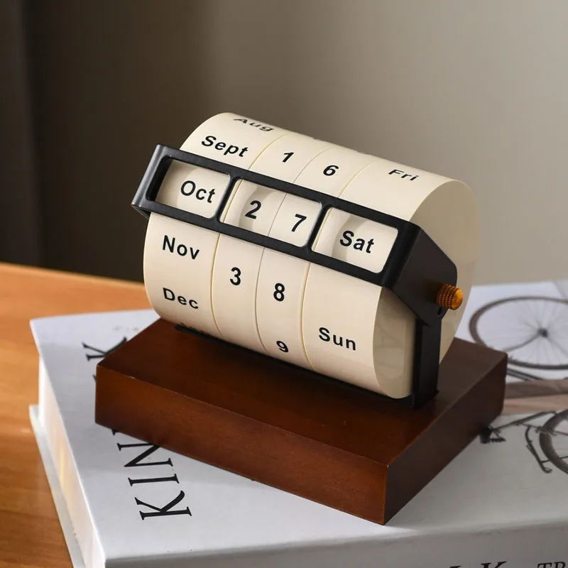 1PC  Wheel Perpetual Calendar Large Rotating Desk Calendar Desktop Ornaments Desk Calendar Perpetual Calendar Countdown