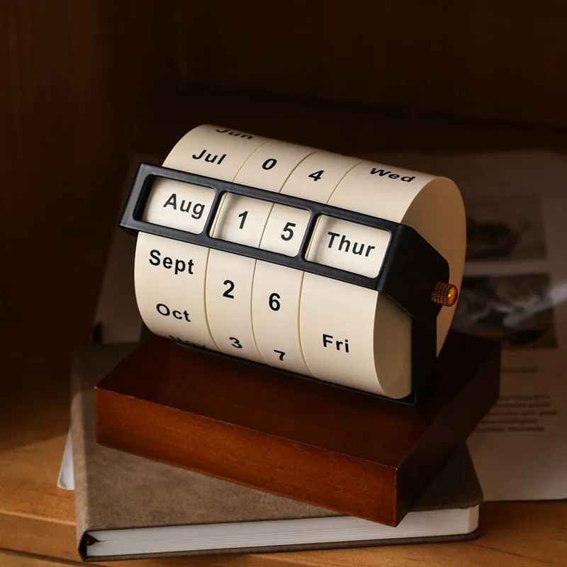 1PC  Wheel Perpetual Calendar Large Rotating Desk Calendar Desktop Ornaments Desk Calendar Perpetual Calendar Countdown