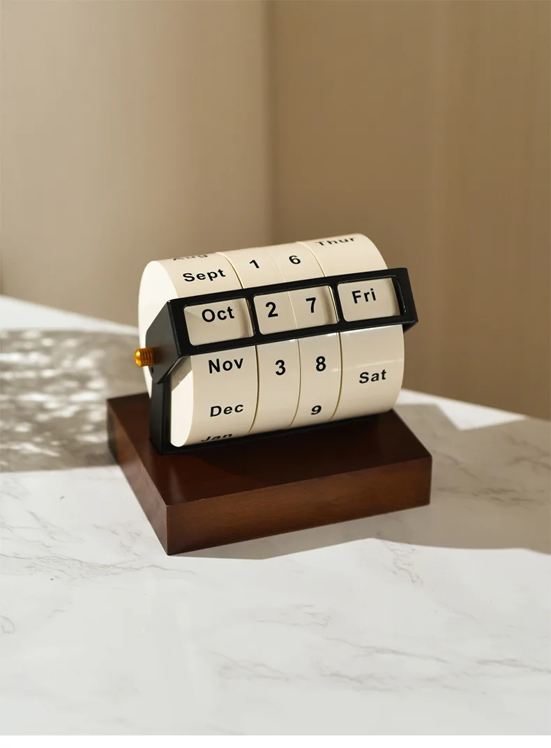 1PC  Wheel Perpetual Calendar Large Rotating Desk Calendar Desktop Ornaments Desk Calendar Perpetual Calendar Countdown
