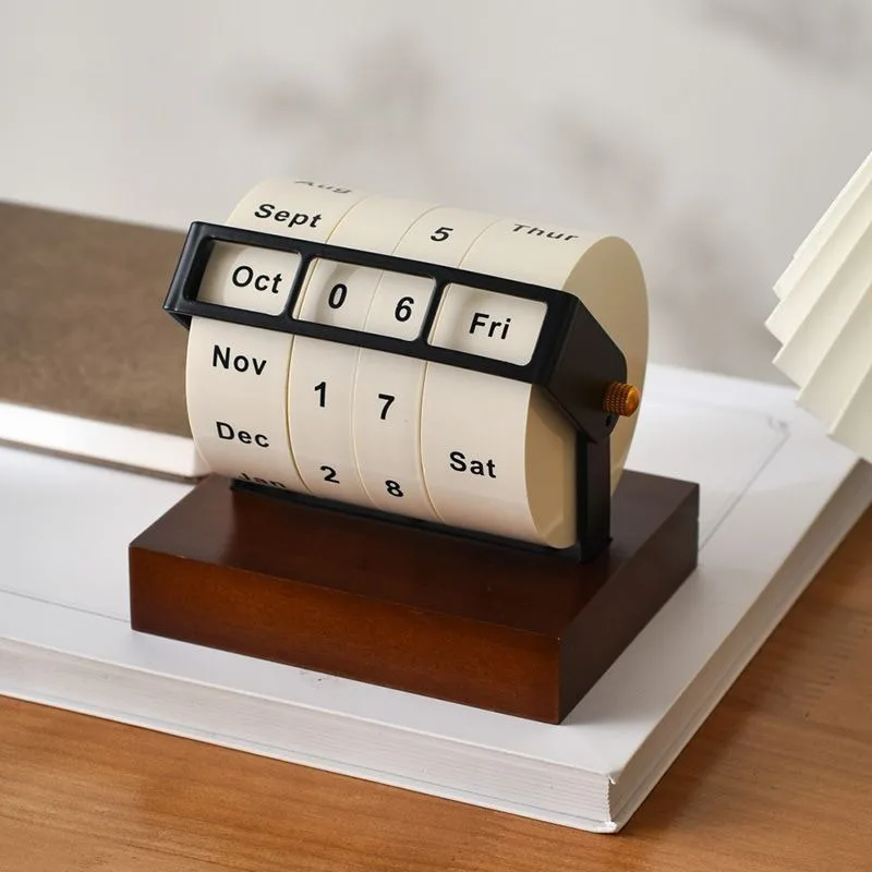 1PC  Wheel Perpetual Calendar Large Rotating Desk Calendar Desktop Ornaments Desk Calendar Perpetual Calendar Countdown