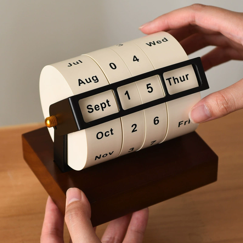 1PC  Wheel Perpetual Calendar Large Rotating Desk Calendar Desktop Ornaments Desk Calendar Perpetual Calendar Countdown