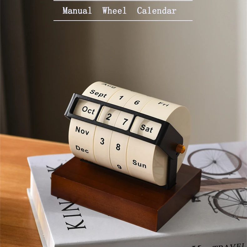 1PC  Wheel Perpetual Calendar Large Rotating Desk Calendar Desktop Ornaments Desk Calendar Perpetual Calendar Countdown