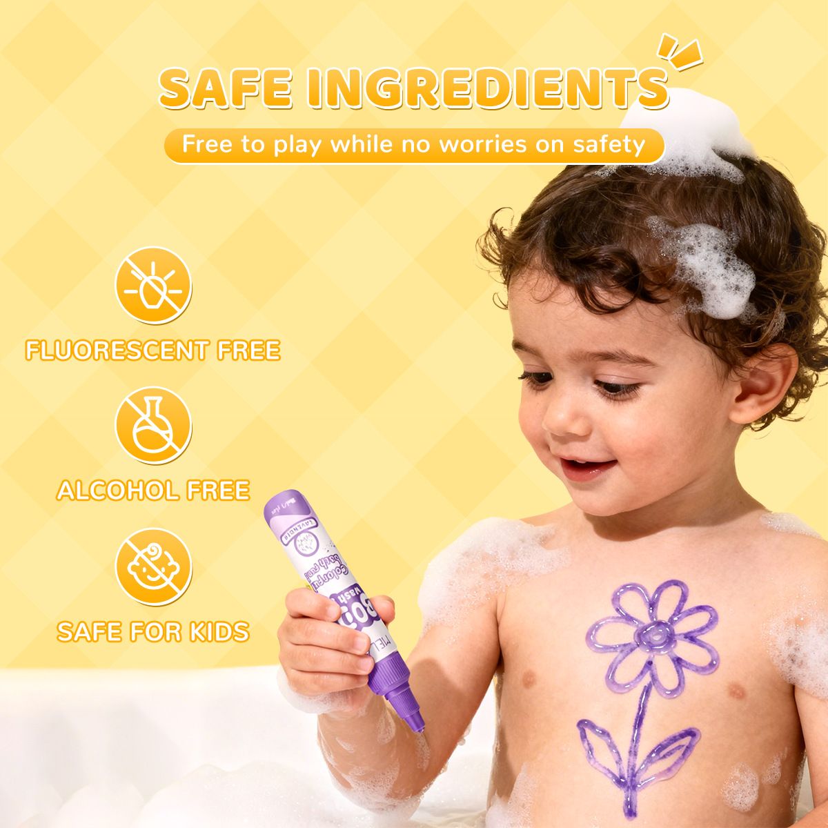 1PC  Children's Bath Pen Gentle Moisturizing and Moisturizing Children's Bath Pen Aromatherapy Shower Gel Multi Color Bath Paint
