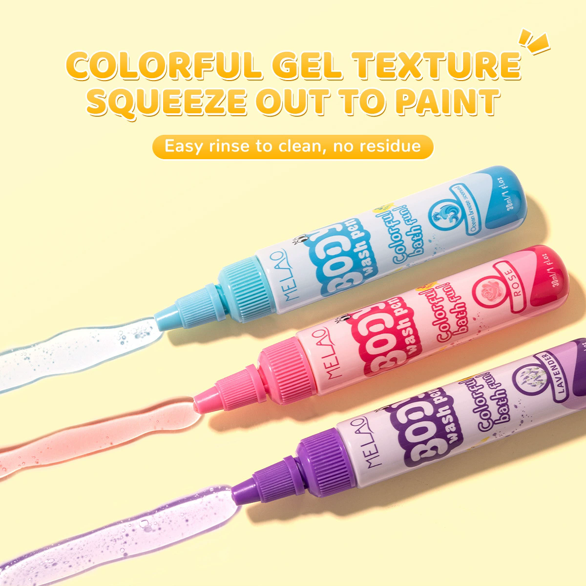 1PC  Children's Bath Pen Gentle Moisturizing and Moisturizing Children's Bath Pen Aromatherapy Shower Gel Multi Color Bath Paint