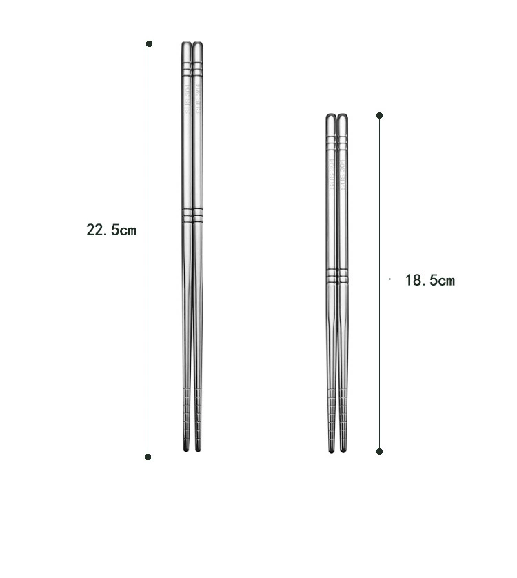 5Pair  Stainless Steel Chopsticks Household Round Metal Chop Sticks Japanese Sushi Food Stick Cutlery Sets Kitchen Tableware