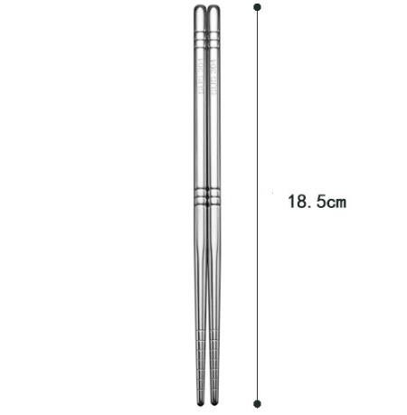 5Pair  Stainless Steel Chopsticks Household Round Metal Chop Sticks Japanese Sushi Food Stick Cutlery Sets Kitchen Tableware