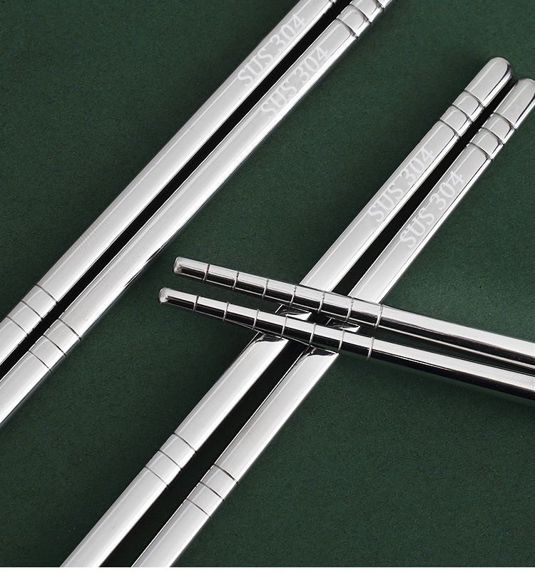 5Pair  Stainless Steel Chopsticks Household Round Metal Chop Sticks Japanese Sushi Food Stick Cutlery Sets Kitchen Tableware