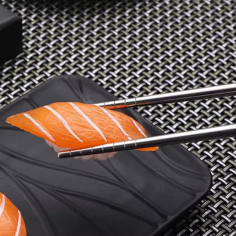 5Pair  Stainless Steel Chopsticks Household Round Metal Chop Sticks Japanese Sushi Food Stick Cutlery Sets Kitchen Tableware