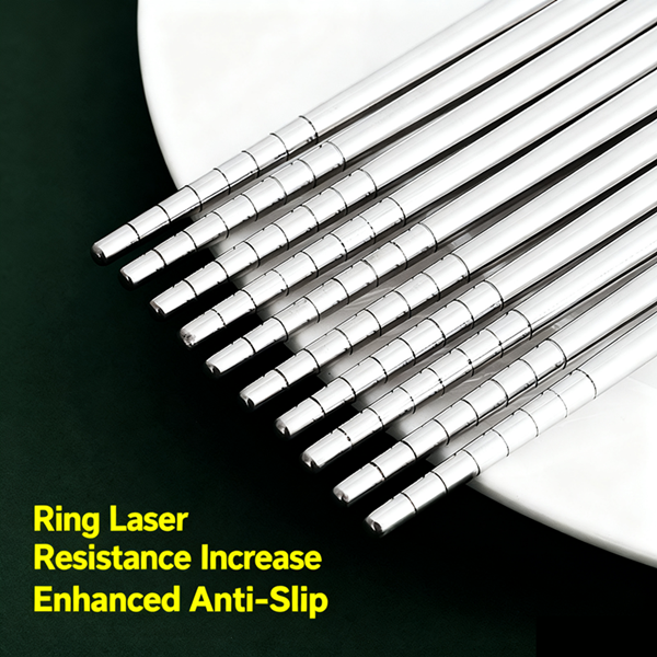 5Pair  Stainless Steel Chopsticks Household Round Metal Chop Sticks Japanese Sushi Food Stick Cutlery Sets Kitchen Tableware