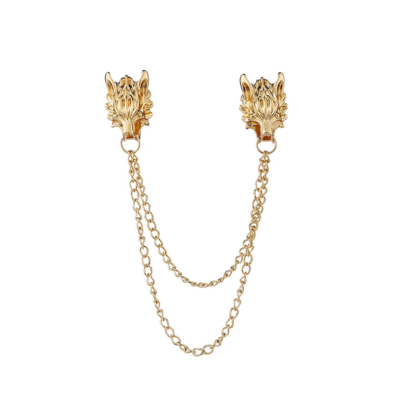 1PC Korean British Style Crown Bird Brooch Cross Suit Tassel Chain Lapel Pin Angle Wings Badge RetroFemaleCorsageMen Accessories