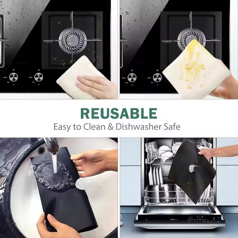 4PCS/set Clean Mat Pad Gas Stove Protectors Cooker Cover Liner Gas Stove Stovetop Protector for Kitchen Cookware Accessories