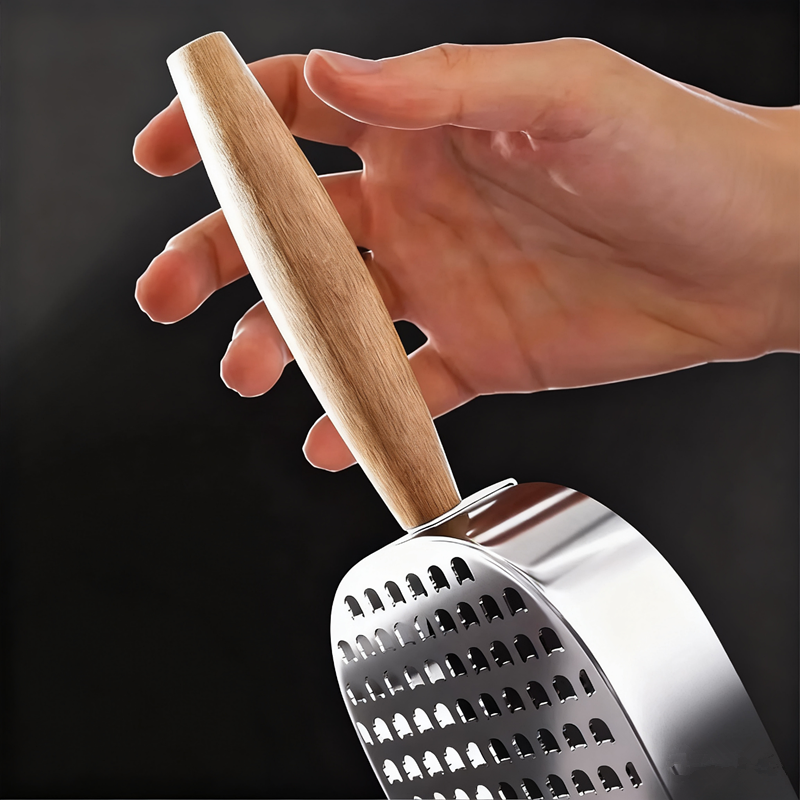1PC 2 in 1 Cat Litter Scoop Wood Handle Stainless Steel Cat Poop Sifting Tool Easy To Clean Hollow Out Pet Waste Shovel Pet Care