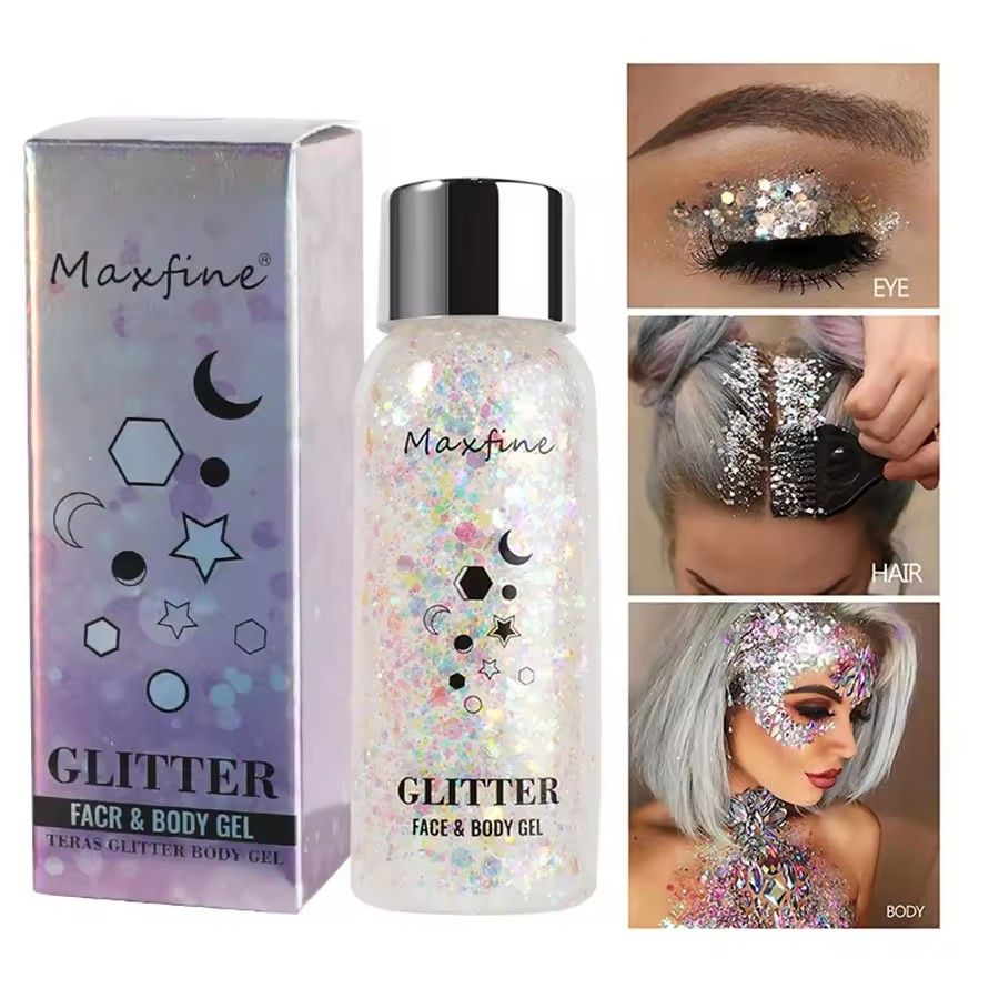 1PC  Body Glitter Gel Sequins Long Acting Face Eyes Hair Prom Party Mermaid Scales Not Easy To Take Off Makeup view 4