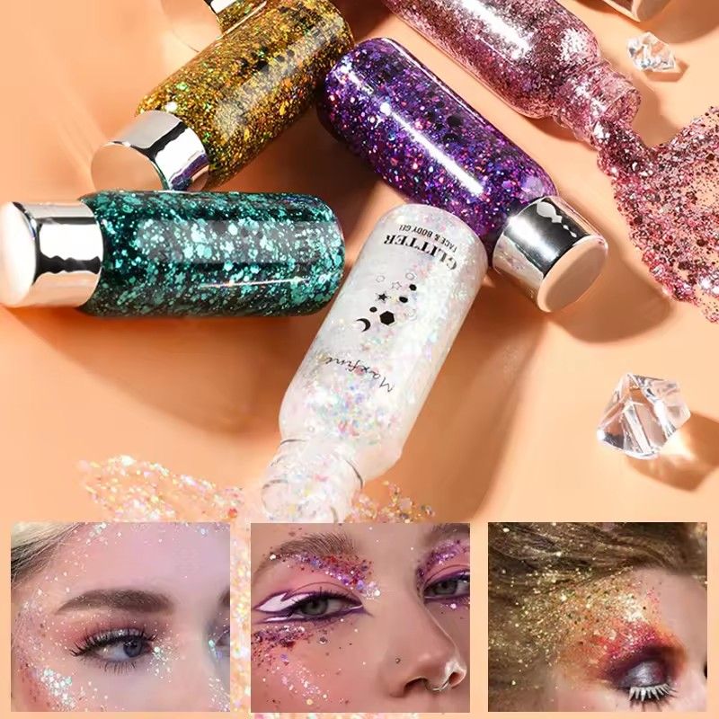 1PC  Body Glitter Gel Sequins Long Acting Face Eyes Hair Prom Party Mermaid Scales Not Easy To Take Off Makeup view 5