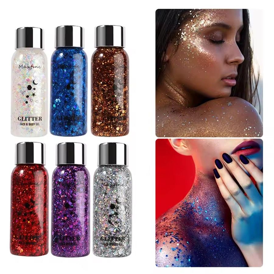 1PC  Body Glitter Gel Sequins Long Acting Face Eyes Hair Prom Party Mermaid Scales Not Easy To Take Off Makeup