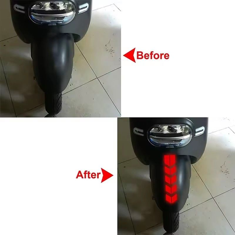 1PC Motorcycle Arrow Stickers Fender Paste Waterproof Oilproof Reflective Stripe Motorbike Tape Decal Moto Accessories Universal