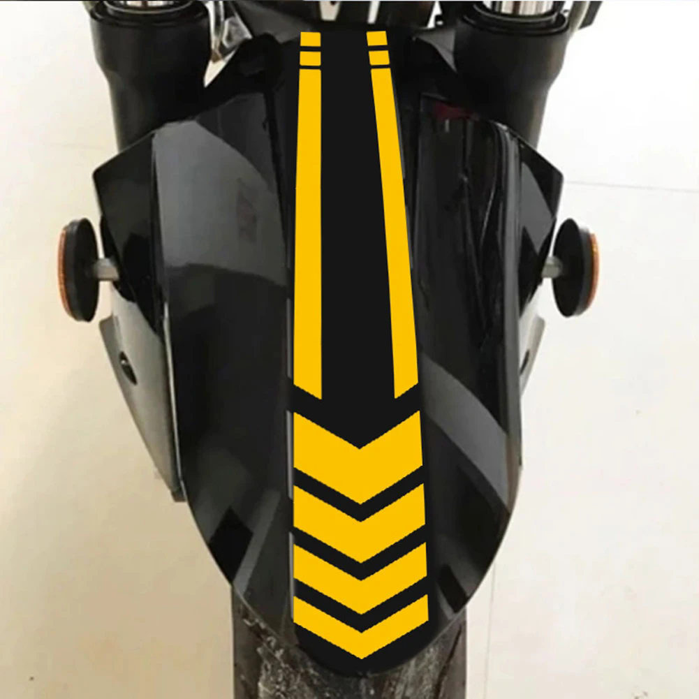 1PC Motorcycle Arrow Stickers Fender Paste Waterproof Oilproof Reflective Stripe Motorbike Tape Decal Moto Accessories Universal