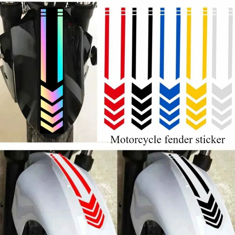 1PC Motorcycle Arrow Stickers Fender Paste Waterproof Oilproof Reflective Stripe Motorbike Tape Decal Moto Accessories Universal