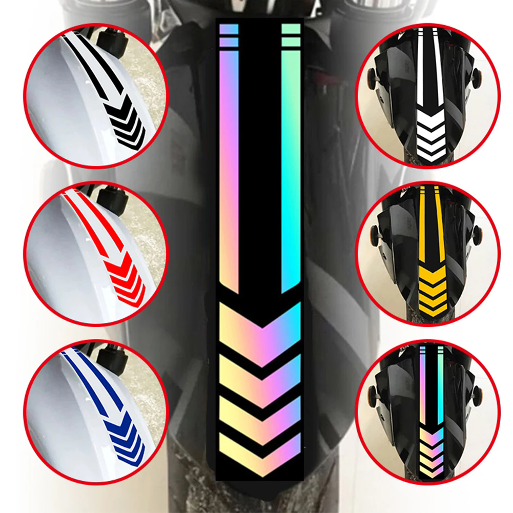 1PC Motorcycle Arrow Stickers Fender Paste Waterproof Oilproof Reflective Stripe Motorbike Tape Decal Moto Accessories Universal