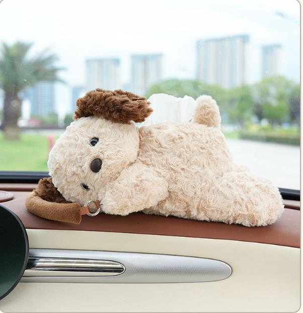 1PC  Universal Car Tissue Hanger Doll Cute Creative Hanging Tissue Holder Plush Vehicle Tissue Case Paper Box