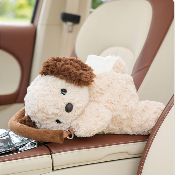 1PC  Universal Car Tissue Hanger Doll Cute Creative Hanging Tissue Holder Plush Vehicle Tissue Case Paper Box