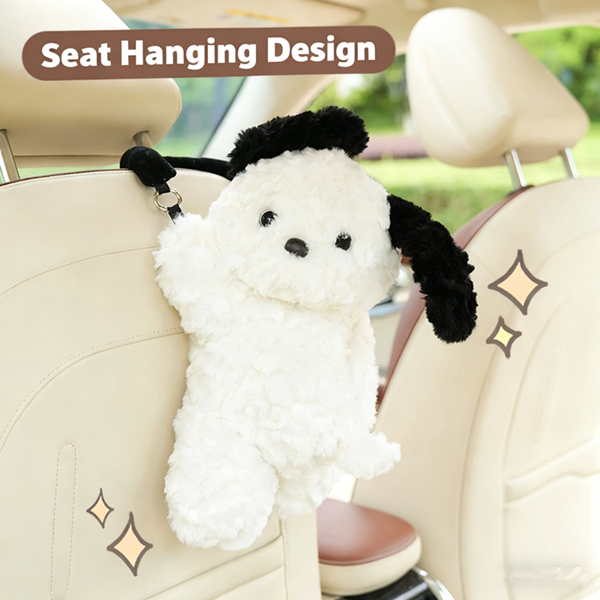 1PC  Universal Car Tissue Hanger Doll Cute Creative Hanging Tissue Holder Plush Vehicle Tissue Case Paper Box