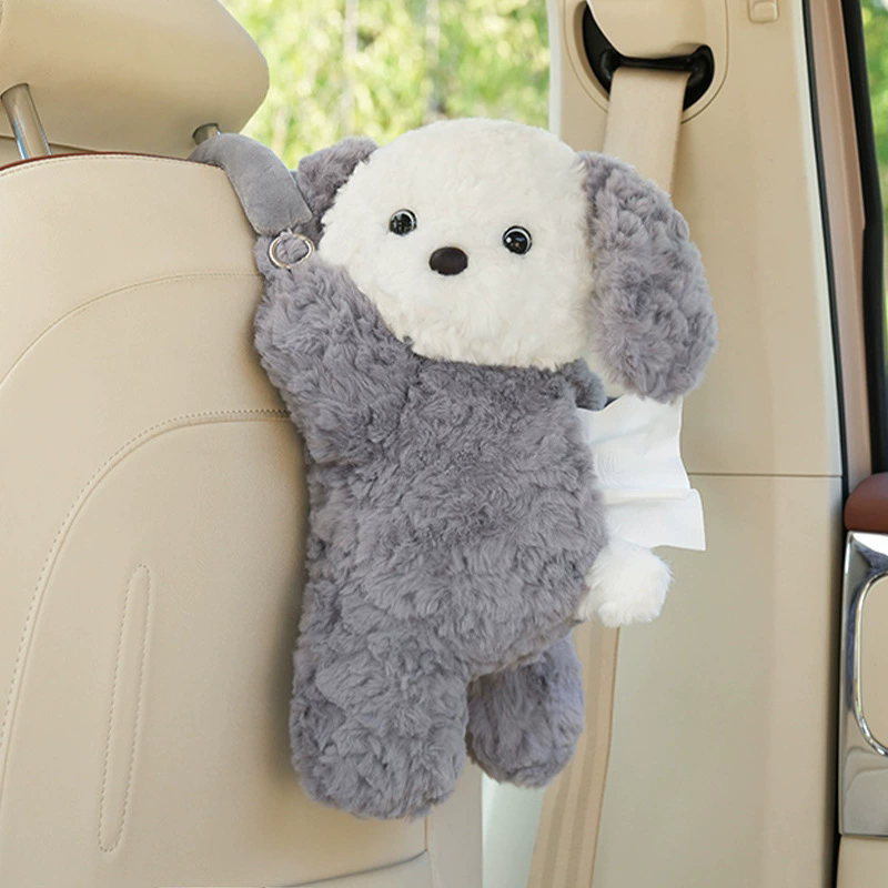 1PC  Universal Car Tissue Hanger Doll Cute Creative Hanging Tissue Holder Plush Vehicle Tissue Case Paper Box