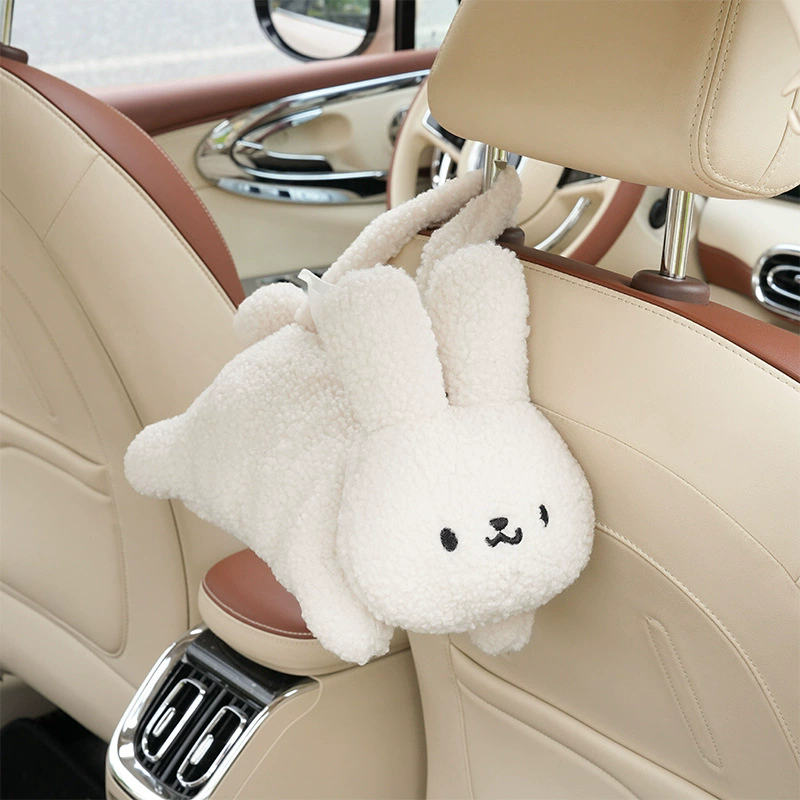 1PC  Universal Car Tissue Hanger Doll Cute Creative Hanging Tissue Holder Plush Vehicle Tissue Case Paper Box