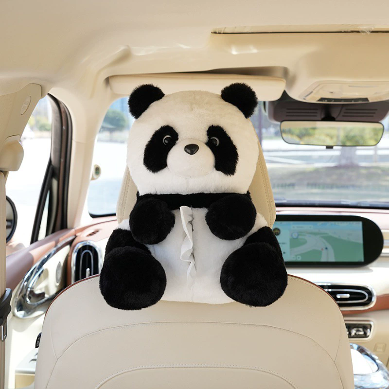 1PC  Universal Car Tissue Hanger Doll Cute Creative Hanging Tissue Holder Plush Vehicle Tissue Case Paper Box