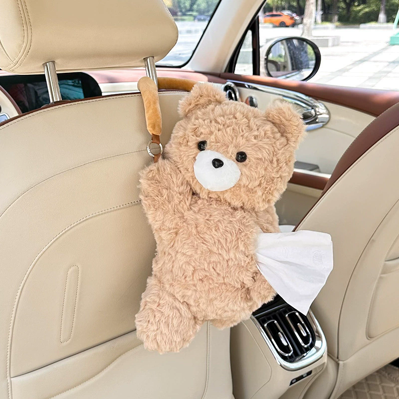 1PC  Universal Car Tissue Hanger Doll Cute Creative Hanging Tissue Holder Plush Vehicle Tissue Case Paper Box