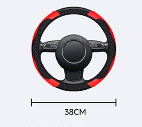 1 Pc of Car Steering Wheel Cover Accessory, Breathable and Anti Slip PU Leather Steering Wheel Cover, Suitable for 37-38cm Se