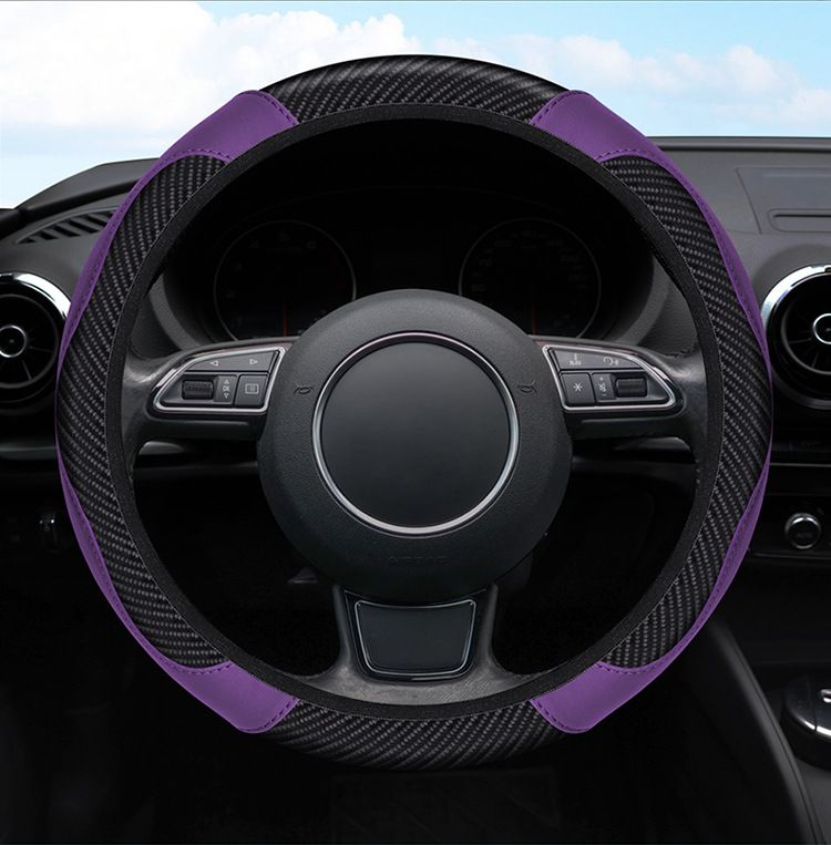 1 Pc of Car Steering Wheel Cover Accessory, Breathable and Anti Slip PU Leather Steering Wheel Cover, Suitable for 37-38cm Se