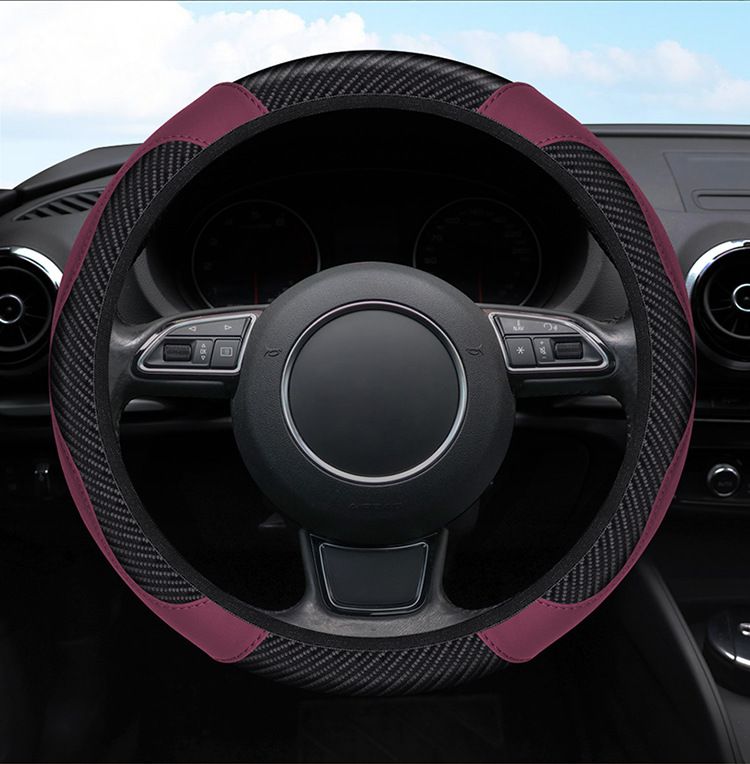 1 Pc of Car Steering Wheel Cover Accessory, Breathable and Anti Slip PU Leather Steering Wheel Cover, Suitable for 37-38cm Se