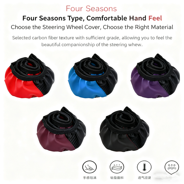 1 Pc of Car Steering Wheel Cover Accessory, Breathable and Anti Slip PU Leather Steering Wheel Cover, Suitable for 37-38cm Se