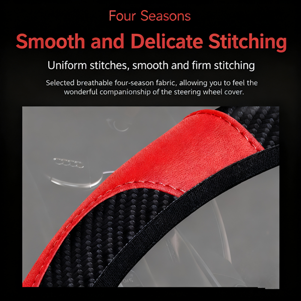 1 Pc of Car Steering Wheel Cover Accessory, Breathable and Anti Slip PU Leather Steering Wheel Cover, Suitable for 37-38cm Se