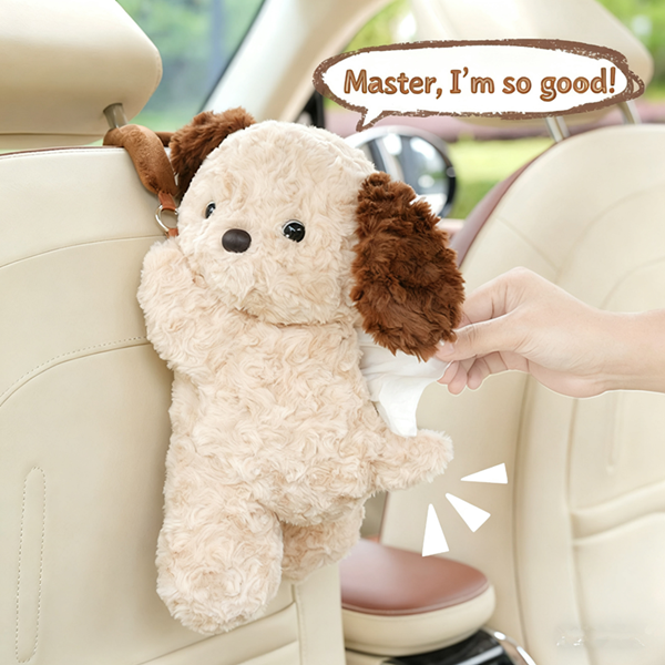 1PC  Universal Car Tissue Hanger Doll Cute Creative Hanging Tissue Holder Plush Vehicle Tissue Case Paper Box
