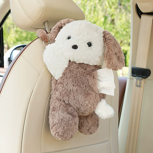 1PC  Universal Car Tissue Hanger Doll Cute Creative Hanging Tissue Holder Plush Vehicle Tissue Case Paper Box