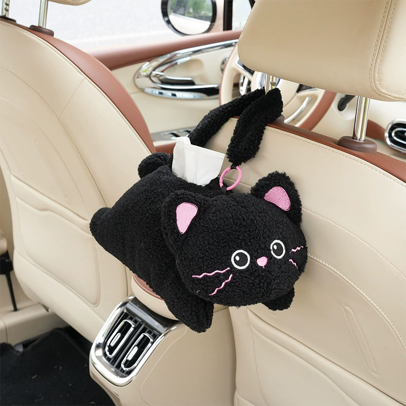 1PC  Universal Car Tissue Hanger Doll Cute Creative Hanging Tissue Holder Plush Vehicle Tissue Case Paper Box
