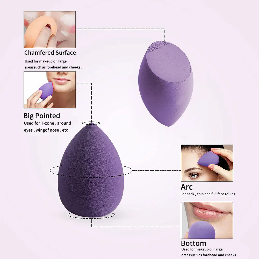 4PCS  Makeup Sponge Blender Beauty Egg Cosmetic Puff Soft Foundation Sponges Powder Puff Women Make Up Accessories Beauty Tools