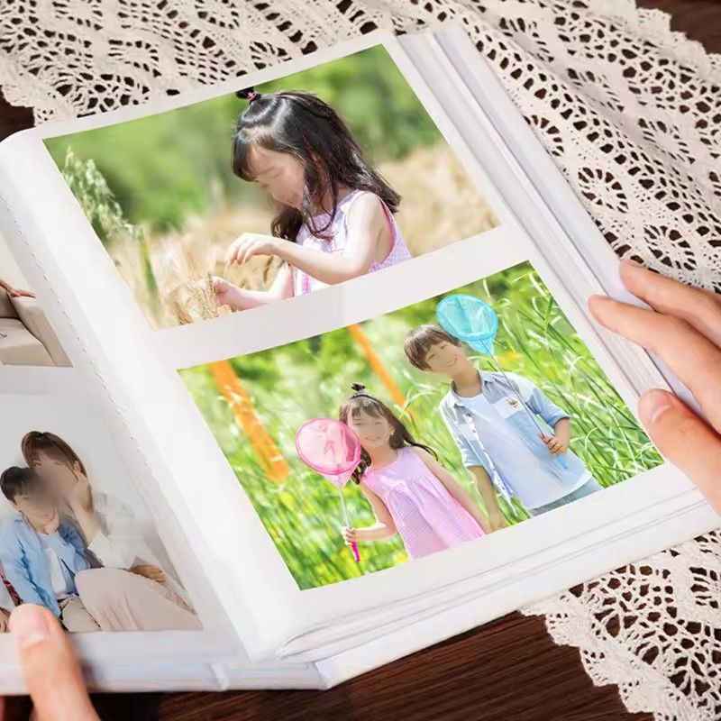 1PC  3 Inch Album Large Capacity Photo Album Storage Horizontal Photo Album Family Commemorative Photo Insert Cute Panda Kitten