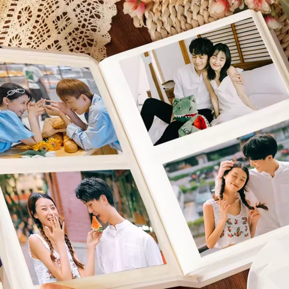 1PC  3 Inch Album Large Capacity Photo Album Storage Horizontal Photo Album Family Commemorative Photo Insert Cute Panda Kitten