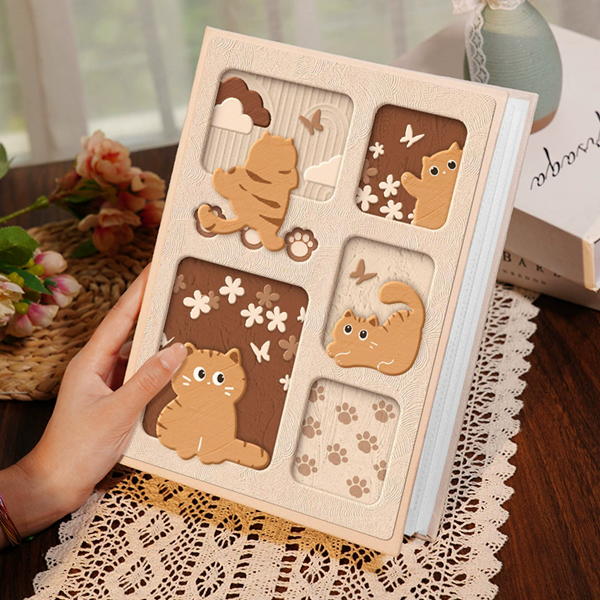 1PC  3 Inch Album Large Capacity Photo Album Storage Horizontal Photo Album Family Commemorative Photo Insert Cute Panda Kitten