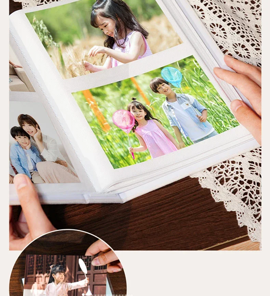 1PC  3 Inch Album Large Capacity Photo Album Storage Horizontal Photo Album Family Commemorative Photo Insert Cute Panda Kitten