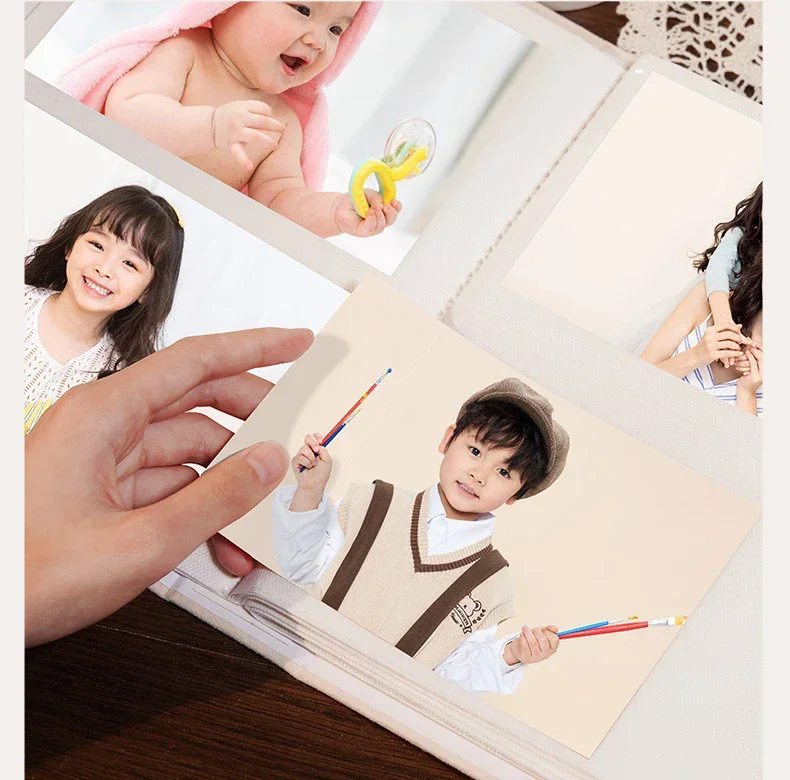 1PC  3 Inch Album Large Capacity Photo Album Storage Horizontal Photo Album Family Commemorative Photo Insert Cute Panda Kitten