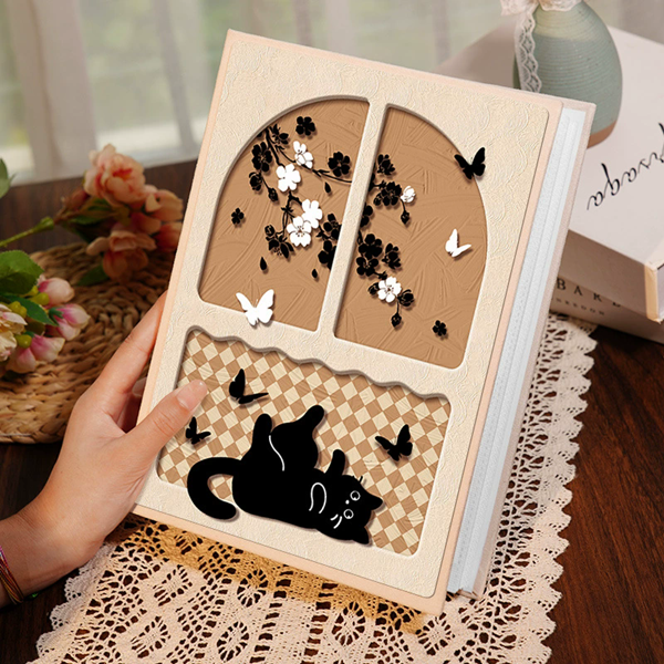 1PC  3 Inch Album Large Capacity Photo Album Storage Horizontal Photo Album Family Commemorative Photo Insert Cute Panda Kitten